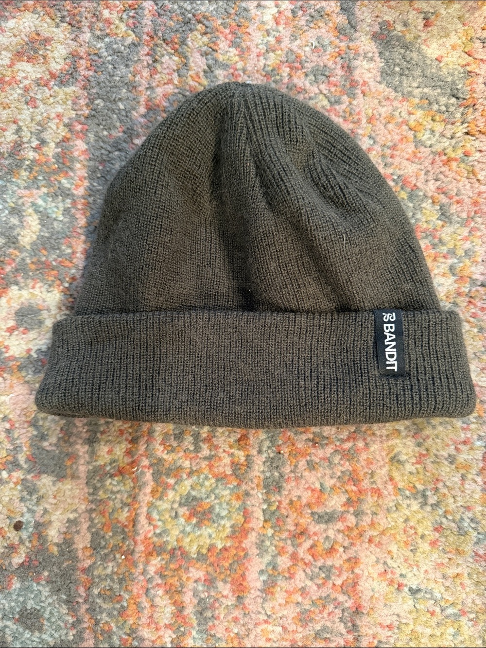 Bandit Running Olive Green Knit Merino Beanie